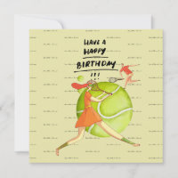 Tennis-Frau spielt Happy Birthday to Player