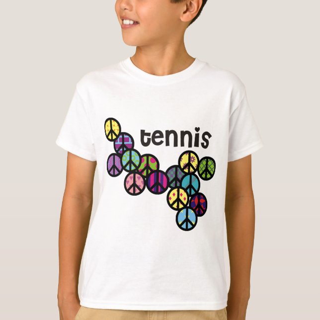 Tennis-Friedenszeichen gefüllt T-Shirt (Vorderseite)