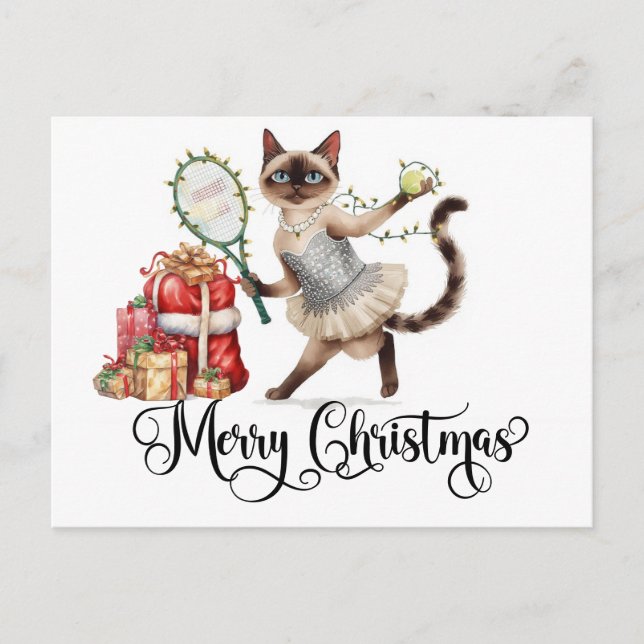 Tennis Frohe Weihnachten für Cat-Liebhaber (Vorderseite)
