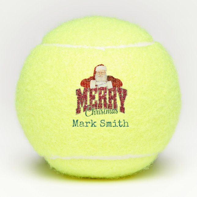 Tennis Frohe Weihnachten für den Spieler Tennisbälle (Vorderseite)
