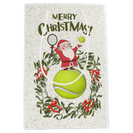 Tennis Frohe Weihnachten mit dem Weihnachtsmann Mittlere Geschenktüte