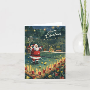 Tennis Frohe Weihnachten Weihnachtsmann auf dem