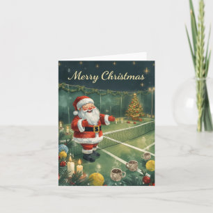 Tennis Frohe Weihnachten Weihnachtsmann auf dem