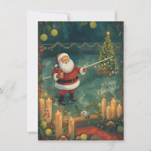 Tennis Frohe Weihnachten Weihnachtsmann auf dem
