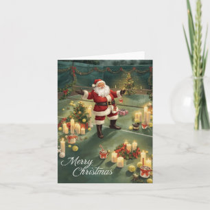 Tennis Frohe Weihnachten Weihnachtsmann auf dem