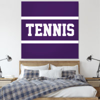 TENNIS Fun Bold Sportlich Tiefes Lila Weiße Streif