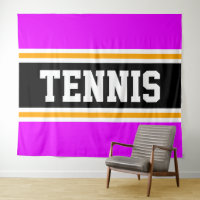 TENNIS Fun Sporty Bright Pink Black Yellow Streife