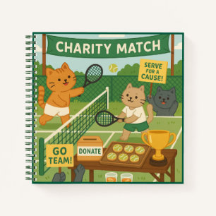 Tennis Fund Raiser für Cat Lovers Notizbuch