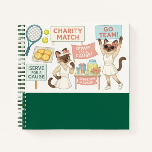 Tennis Fund Raiser für Cat Lovers Notizbuch