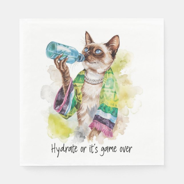 Tennis Funny Sprichwort für Cat Lovers Serviette (Vorderseite)