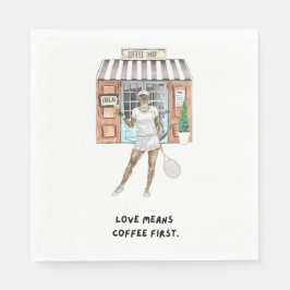 Tennis Funny Sprichwort für Cat Lovers Serviette
