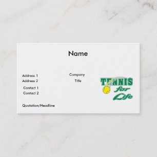 Tennis für die Gestaltung von Lebenstext Visitenkarte