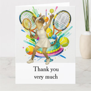 Tennis für siamesische Katzen-Liebhaber Dankeskarte