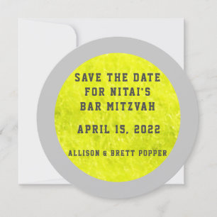 Tennis Fuzzies Save the Date Karte