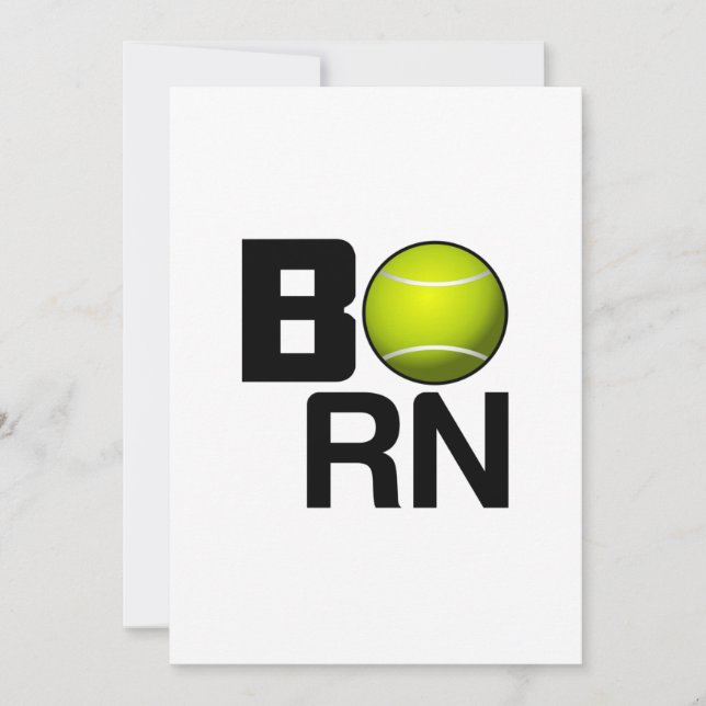 TENNIS GEBORENE FUNNY EINLADUNG (Vorderseite)