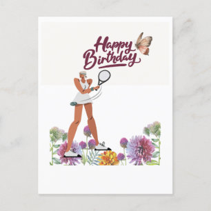 Tennis-Geburtstag für eine Tennisspielerin  Postkarte