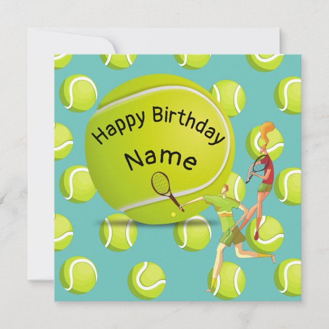 Tennis Geburtstag mit Tennisspieler Karte (Vorderseite)