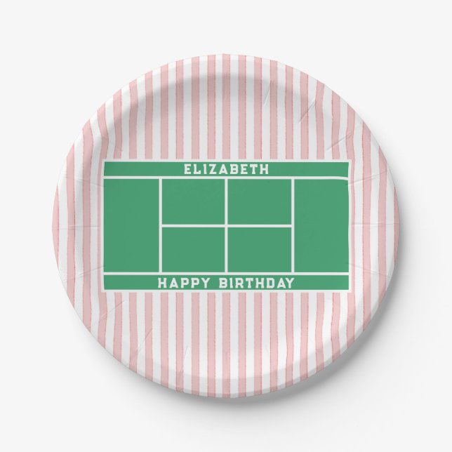 Tennis Geburtstag Pappteller (Vorderseite)