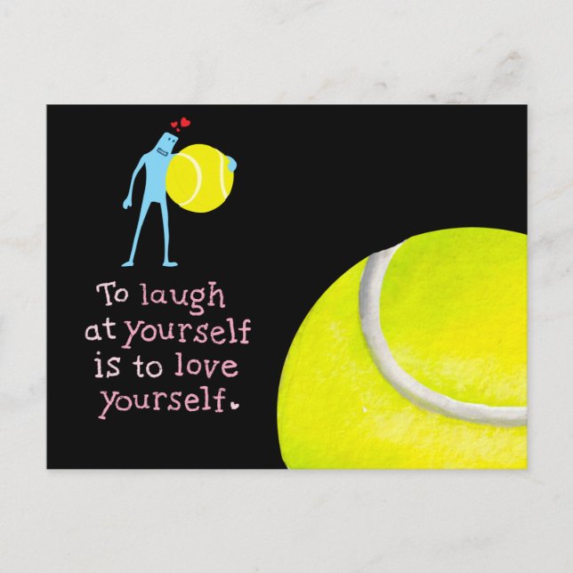 Tennis Geburtstag Postkarte Gruß auf Valentine (Vorderseite)