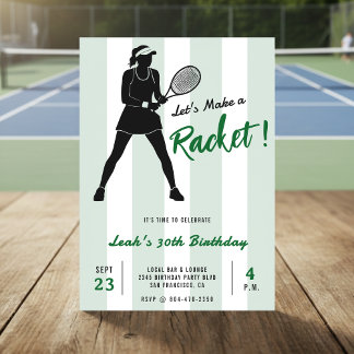 Tennis-Geburtstagsfeier - Mach einen Aufstand Grün Einladung