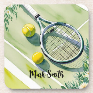 Tennis Gedicht mit Ball und Schläger Getränkeuntersetzer
