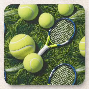 Tennis Gedicht mit Ball und Schläger Getränkeuntersetzer