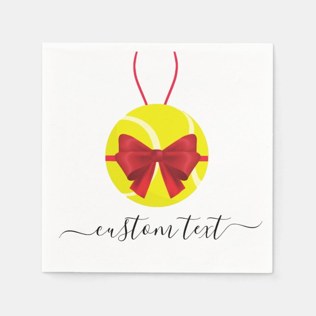 Tennis Gift Ball Weihnachts Party Custom Text Spor Serviette (Vorderseite)