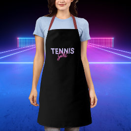 Tennis Girl Pink Briefe Schwarze Schürze