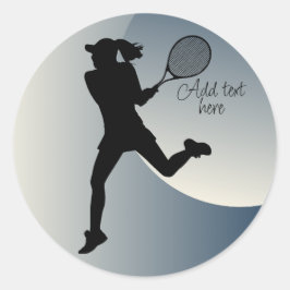 Tennis Girl Player - Spielplatz Runder Aufkleber