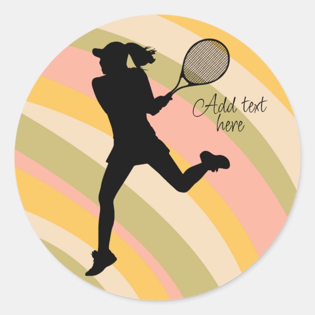 Tennis Girl Player - Spielplatz Runder Aufkleber (Vorderseite)