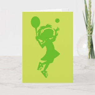 Tennis Girl Silhouette Carte Anniversaire