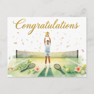 Tennis Glückwunsch an den Spieler Postkarte