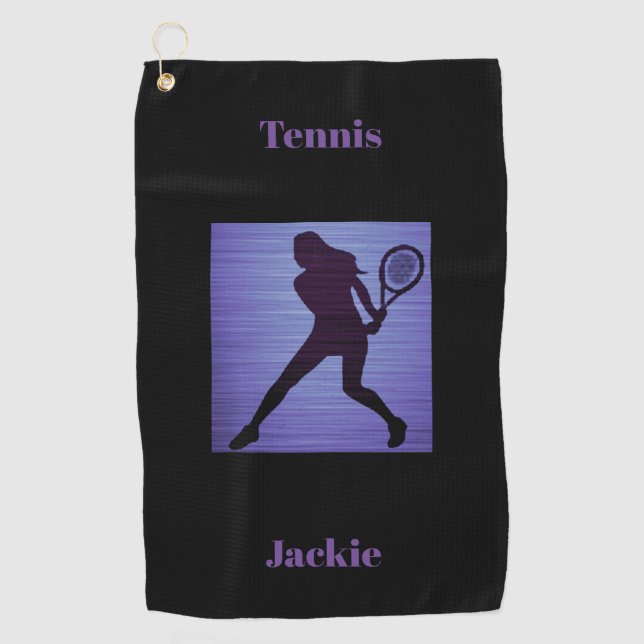 Tennis Golf Handtuch mit ihrem Namen (Vorderseite)