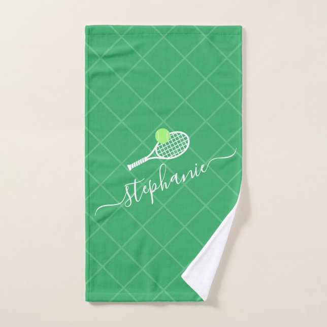 Tennis Green Nom personnalisé Sports (Serviette à main)