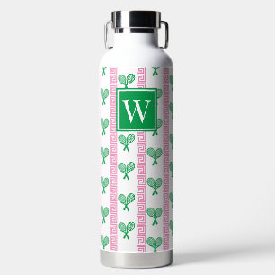 Tennis-Griechenland-Schlüsselstreifen –  Rosa & Gr Trinkflasche
