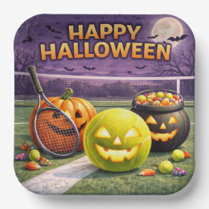 Tennis Halloween-Party auf dem Court Pappteller
