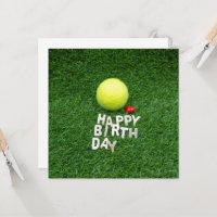 Tennis Happy Birthday mit Liebe-Herzform