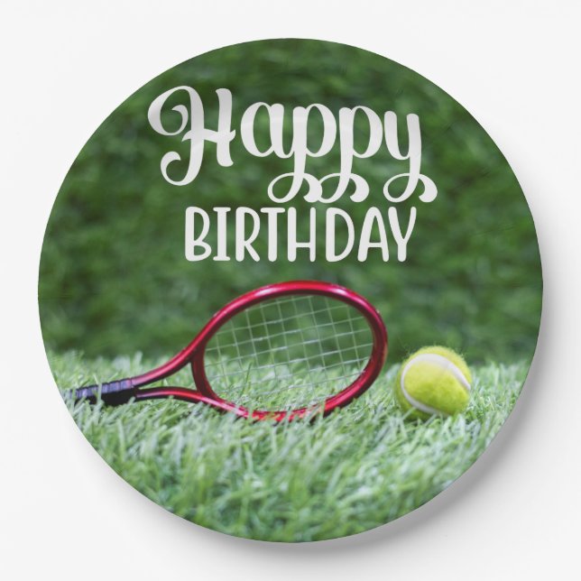 Tennis Happy    BirthdayPaper-Teller Pappteller (Vorderseite)