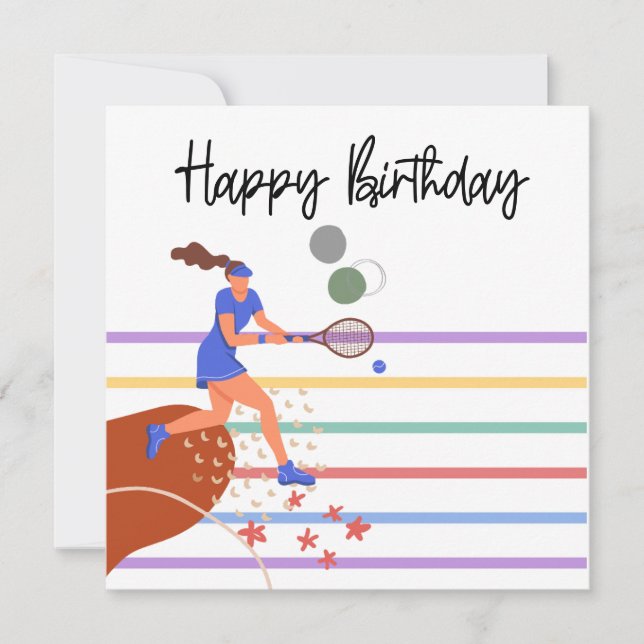Tennis Happy Geburtstag für Tennis Players (Vorderseite)