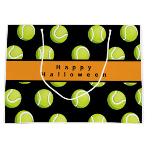 Tennis Happy Halloween mit Ball überall Große Geschenktüte