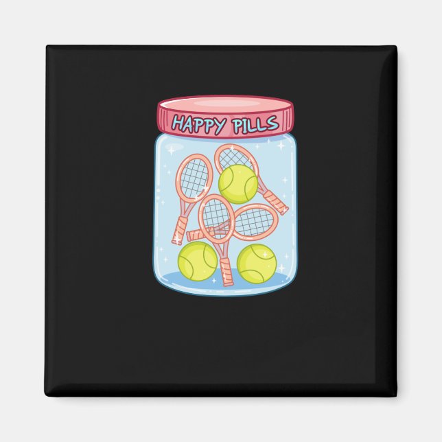 Tennis Happy Pills Magnet (Vorne)