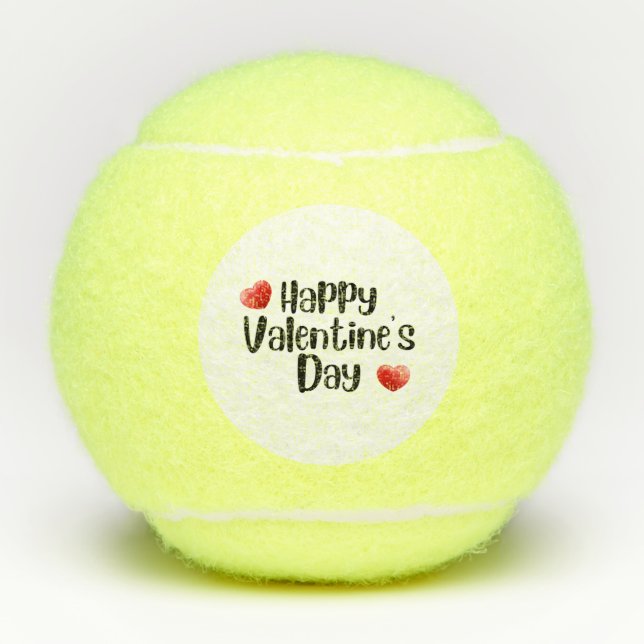 Tennis Happy Valentine's Day mit Liebe zum Spieler Tennisbälle (Vorderseite)
