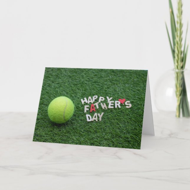 Tennis Happy Vatertag mit Tennisball Karte (Vorderseite)