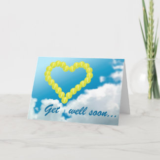 Tennis heart get well soon personalized karte