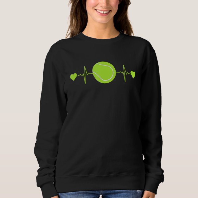 Tennis Heartbeat Funny Tennis Players Fans Sweatshirt (Vorderseite)