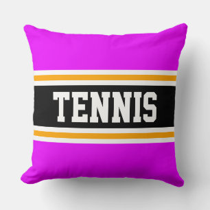 TENNIS Helle tropisch rosa schwarze, athletische S Kissen