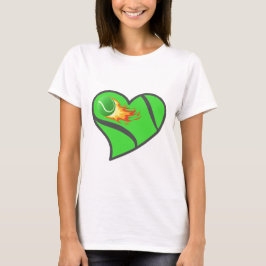 Tennis Herz – Flammender Ball Liebe für das Spiel T-Shirt