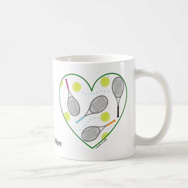 Tennis-Herz-Tasse Kaffeetasse (Rechts)