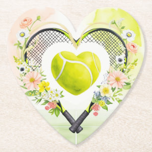 TENNIS Herzform für LIEBE Hochzeit Untersetzer