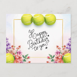 Tennis Herzlichen Glückwunsch zum Geburtstag mit B Postkarte
